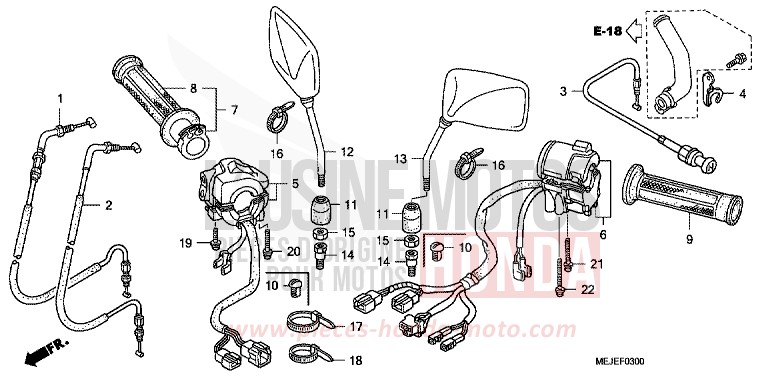 SCHALTER/KABEL von CB1300 Super Bold'or ABS DARKNESS BLACK METALLIC (NH463F) von 2007